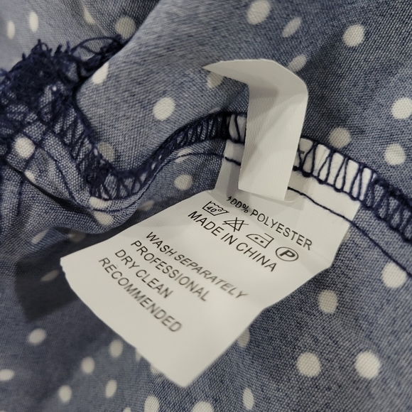 Gyrans Women's Boho Polka Dots V Neck Long Sleeve Midi Dress Size M - Picture 12 of 13